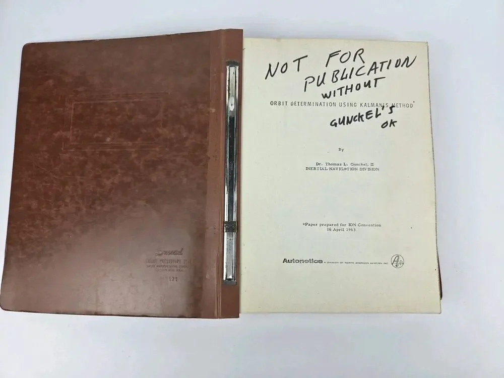 Cold War 1960s Kalman Filter Binder North American Aviation NOT FOR PUBLICATION